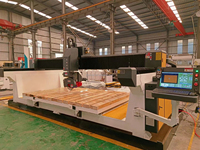 Máquina de Corte de Piedra Comercial HMI, Sierra de Puente, Router CNC de 4+1 Ejes para Mármol, Granito, Cuarzo, Encimeras de Cocina