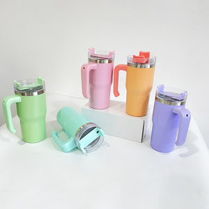 25Paskcs Gobelets à double paroi pour enfants sans BPA Candy Macaron Colored 20oz Student Tumbler with Handle for Dye Sublimation Heat Press - Product Image 3