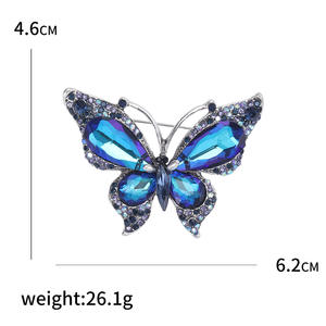 Nuevo broche de mariposa de cristal de gama alta a la moda, broche elegante personalizado, accesorios para mujer - Product Image 6