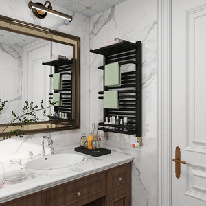 Elegante <span class=keywords><strong>Scaldasalviette</strong></span> Verticale in Acciaio <span class=keywords><strong>Antracite</strong></span> con Funzione di Stoccaggio, Radiatore a Riscaldamento Centralizzato per Bagno - Product Image 4