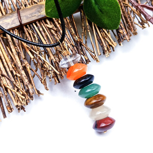 Pendentif chakra en <span class=keywords><strong>pierre</strong></span> d'amour naturelle, joli bijou décoratif, sculpté, pour cadeau de noël, nouvelle collection - Product Image 5