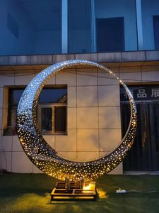 Escultura de <span class=keywords><strong>luna</strong></span> de acero inoxidable, hueco luminoso - Product Image 5