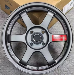 Jantes de voiture TE37 Design 15x6.5 4x100 4x114.3 5x114.3 ET35-40mm, jantes en alliage multi-rayons pour Honda Civic Jazz Toyota - Product Image 4