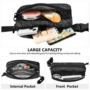 Hot Sales Custom <b>Black</b> Waterproof Unisex Polyester Sport Chest Belt <b>Bum</b> Pouch Crossbody <b>Bag</b> <b>Women</b> Fanny Pack Waist <b>Bag</b> - Product Image 3