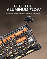 Clavier de jeu mécanique sans fil GravaStar Mercury K1 Pro, disposition 75 %, RGB, cadre en alliage d'aluminium noir mat personnalisé