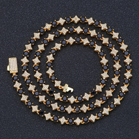 Collier Chaîne Tennis NUOYA 6mm Scintillant Diamanté avec Fermoir à Ressort, Zircon Rond Motif Étoile, Chaîne Iced Out, Bijoux Hip Hop
