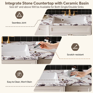 Mobile <span class=keywords><strong>Bagno</strong></span> Moderno in Stile Francese, Lavabo Personalizzabile, Armadietto con Specchio in Legno Massello e Specchio Intelligente - Product Image 3