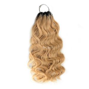 Extensiones de Cabello Ondulado de Crochet, Cabello Humano 100% Natural con Cutícula Completa, Rubio Miel 27, Tira de Crochet de 100g, Extensiones de Cabello con Ondas Naturales - Product Image 4