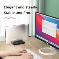 Nouveau support vertical pour ordinateur portable en alliage d'aluminium réglable avec base solide, pliable et durable pour gagner de la place sur le bureau et organiser les appareils