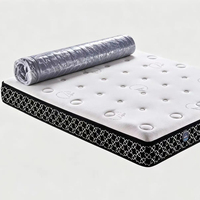 Matelas Euro Top à ressorts ensachés en gros, roulé, avec mousse haute densité et ressorts ensachés, pour mobilier de chambre à coucher