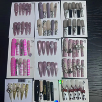 Uñas postizas acrílicas de alta calidad, hechas a mano, estilo cuadrado francés, almendradas y stiletto, para estudiantes, lote mixto 2026