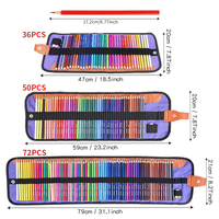 Trousse à crayons enroulable 36 50 72 couleurs vente en gros kit de crayons de couleur pour artiste professionnel dessin