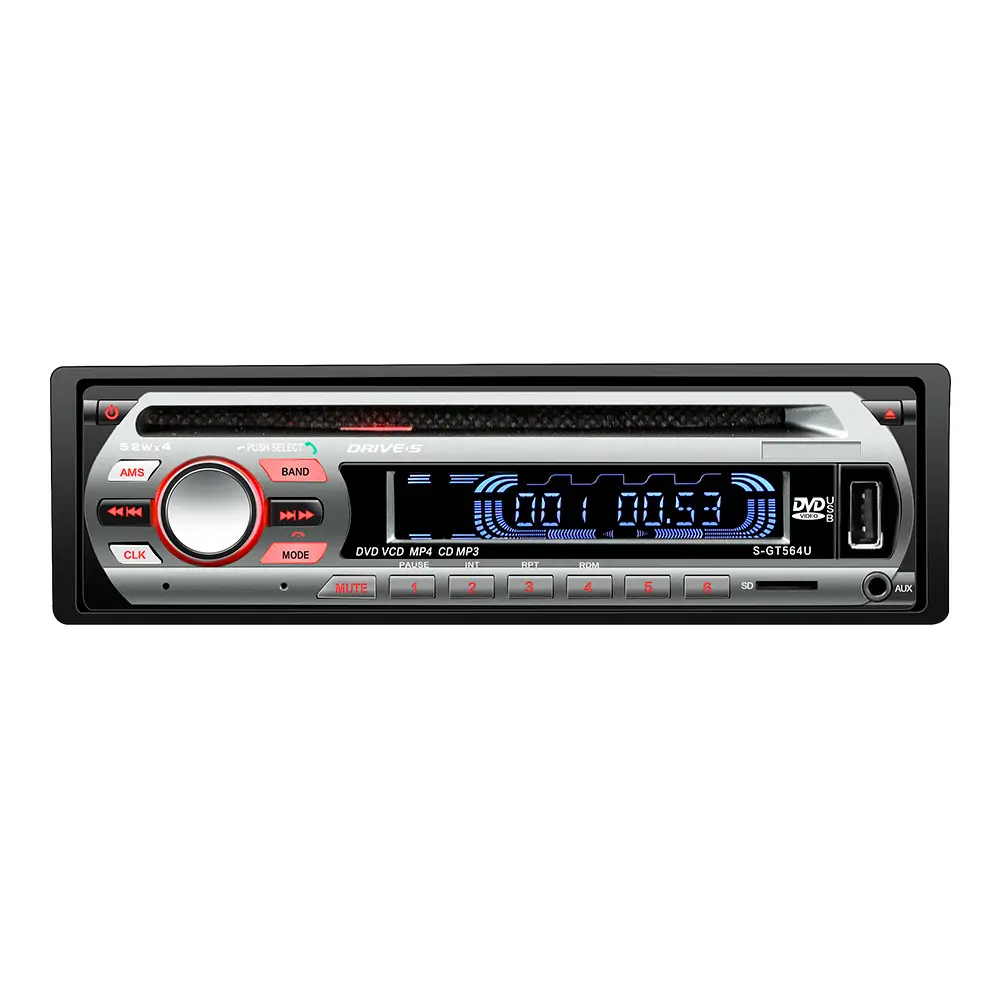 Single 1 Din Auto DVD CD MP3-Player Audio Stereo USB/AUX/SD FM BT In-Dash-Radio