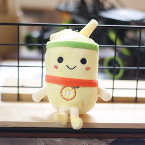 Ruunjoy พวงกุญแจตุ๊กตาฟองนมหน้าผลไม้นุ่มมากของขวัญ<span class=keywords><strong>หวาน</strong></span>ของขวัญฟองชา Boba - Product Image 6