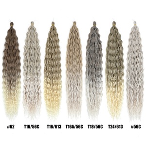 22 "30" Sâu sóng chịu nhiệt sợi tổng hợp Bím Tóc Ombre tóc vàng afrian lọn tóc Crochet nước sóng bện phần mở rộng tóc - Product Image 3