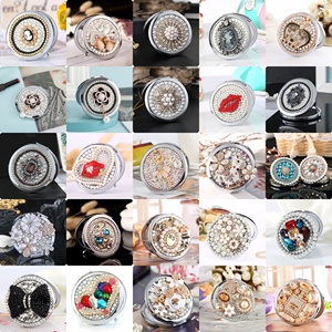 手工奢华钻石唇口袋女镜企业促销新奇礼品金属珠光宝光化妆镜 - Product Image 6