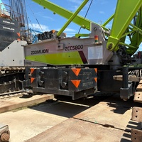 Grue sur chenilles Zoomlion QUY 500W 500 tonnes d'occasion, flèche en treillis, disponible pour l'installation d'éoliennes