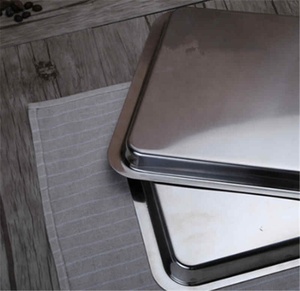 SUS 304 acier inoxydable plaque plateau rectangulaire cuisson <span class=keywords><strong>Pot</strong></span> plat japonais barbecue cafétéria stockage alimentaire fruits cuisine Golen gâteau plateau - Product Image 4