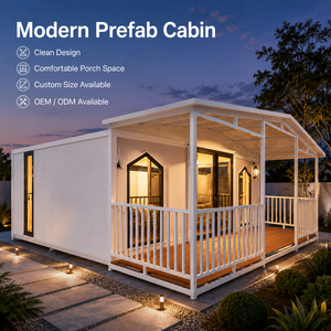 Cabaña Prefabricada Moderna de Diseño Rectangular con Porche para Casa de Huéspedes, Alquiler Vacacional, Oficina en el Patio Trasero - Product Image 1