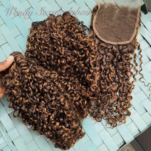 100% Unprocessed Human Hair Bundles <strong>Pixie</strong> <strong>Curl</strong> Bundles Human Hair <strong>Pixie</strong> Curly Double Weft Ready to Ship - Product Image 1