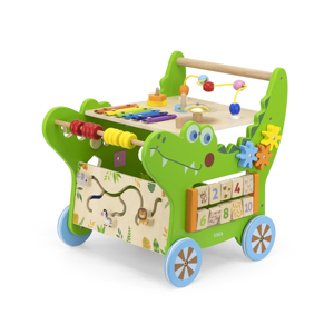 Wooden Crocodile Car Juguetes Building Blocks Simple Stroller Kids Popular Baby Walker Toy