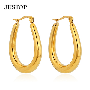 Trending hoop <b>Earrings</b> OEM/OEM Waterproof Stainless Steel Gold Plating hypoallergenic Fashion Jewelry supplier earings jewelry - Product Image 4