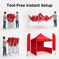 Tente pliante robuste en aluminium YTSF-D15 pour salon professionnel, installation sans outil, personnalisation de la marque en couleur pour l'affichage en exposition