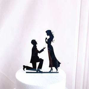 Mr And Mrs Topper <span class=keywords><strong>เค้ก</strong></span>แต่งงานแบบอะคริลิครักท้อปเค้กเจ้าสาวและเจ้าบ่าวตลก - Product Image 4