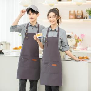 Restaurant Bar Café Uniforme Logo Personnalisé Disponible Cuisine Utilisation Écologique Imperméable Taille Tabliers avec Poche Couleur Personnalisée - Product Image 3