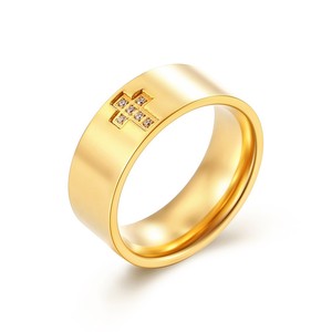 Anillo de Diamantes para Hombre, Corte Princesa, Acero Dorado y Negro, Anillo de Boda, Uso Diario - Product Image 5