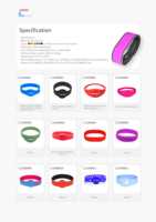Bracelet en silicone RFID 13,56 MHz MIFARE DESFire EV3 2K 4K NFC pour hôtel et complexe hôtelier