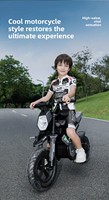 Moto électrique 3 vitesses, batterie 24V, vélo tout-terrain, véhicule avec roues d'apprentissage, télécommande pour enfants, lumière LED, vélo d'équilibre