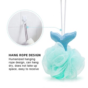 Tùy chỉnh-hỗ trợ vật liệu an toàn Nàng Tiên Cá Đuôi Cá mập bướm dinosaure 25g Lưới tắm pouf trẻ em dễ thương tắm bọt biển W/phim hoạt hình thiết kế - Product Image 6