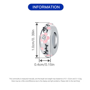 Hot-selling white copper pink flower isolation <b>beads</b>, original fashion versatile DIY <b>bracelet</b> accessories wholesale for women - Product Image 3