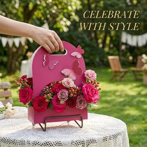 Cajas de Regalo con Diseño Floral <span class=keywords><strong>para</strong></span> el Día de la Madre, con Asa y Mariposas 3D, <span class=keywords><strong>para</strong></span> Cumpleaños, Bodas y San Valentín - Product Image 6