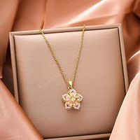 Draaibare kettingen voor vrouwen, gouden bloem fidget ketting, draaibare kristallen zilveren bloesem bloem ketting, Valentijnsdag cadeau