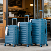 Ensemble de valises à roulettes de luxe en PP, 3 pièces, personnalisable en gros, imperméable, léger, avec serrure, écologique, pour l'aéroport