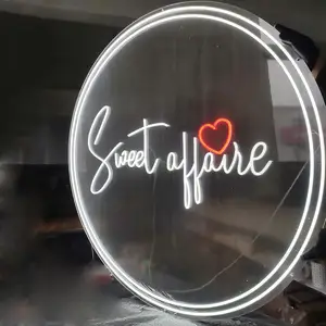 China Factory Price Lighting Logo Sign Glass Vivid Neon Signs Sweets Round Led Neon Light Sign Decor