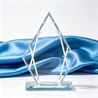 Trophée en verre personnalisé vierge en forme de bouclier, plaque de récompense en cristal avec logo gravé, souvenir, trophée en verre pour cérémonie de remise des prix d'entreprise