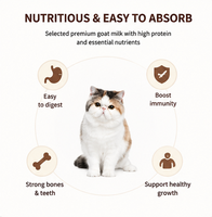 Poudre de lait de chèvre riche en protéines pour chats, anti-diarrhée, absorption rapide, supplément probiotique pour animaux de compagnie, sans lactose