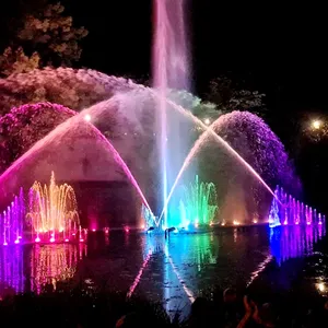 น้ำพุ danc Dri สำหรับเล่นดนตรีในสวนโรงแรมเพลงเต้นรำน้ำพุพร้อมไฟ LED ดีไซน์พิเศษ