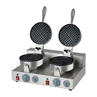 Gaufrier rond à Double tête antiadhésif Gaufrier belge Électrique Mini gaufrier commercial en nid d'abeille Double