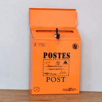 Boîte aux lettres murale de style européen créatif en fer avec serrure, boîte aux lettres de style américain, boîte à suggestions, boîte à lettres de style pastoral