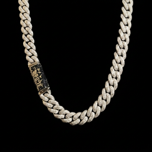 Collier chaîne cubaine en argent sterling 925 avec pierres serties avec précision, bijoux unisexes disponibles au meilleur prix - Product Image 1