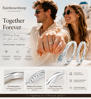 Ensemble de bagues de fiançailles pour couple, bague pour femme, D VVS1 Moissanite, bagues minimalistes, argent sterling S925, bijoux fins en Moissanite