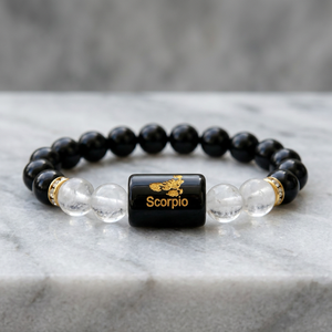 Pulsera de cuentas de ónix negro con dije de escorpión, cuentas de cristal elásticas, joyería para la muñeca, regalo del zodiaco - Product Image 2