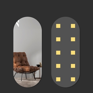 Miroir mural en acrylique flexible incassable, design moderne argenté, auto-adhésif, sans verre, pour la décoration de la maison, idéal pour la salle de bain - Product Image 4