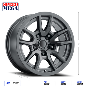 SPEED MEGA Black Multi <b>Spoke</b> Alloy Forged <b>Wheel</b> 5.5 Inch New for Retrofit Upgrade PCD 114.3mm ET 35mm - Product Image 6