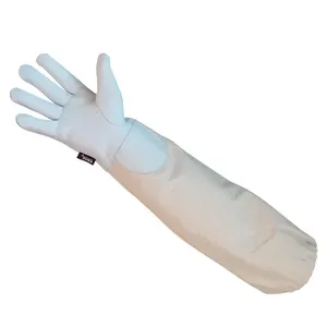 Guanto Juba - HG213MGTO 7/S Garden - Colore: Bianco/Beige - Apicoltura. Guanto da apicoltore in pelle pieno fiore. Pollice montato su supporto. - Product Image 2