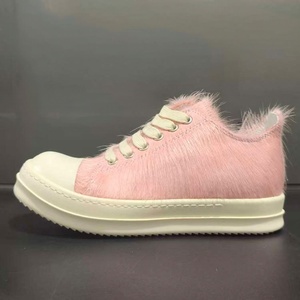Premium Luxury Black Long Horsehair Platform Skate <b>Shoes</b> Anti-Slip Serrated Rubber Outsole Dark Niche Designer Trendy Sneakers - Product Image 2